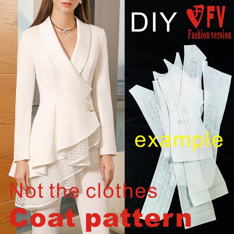 Textile Sewing Patterns - Chaqueta con cuello en V para