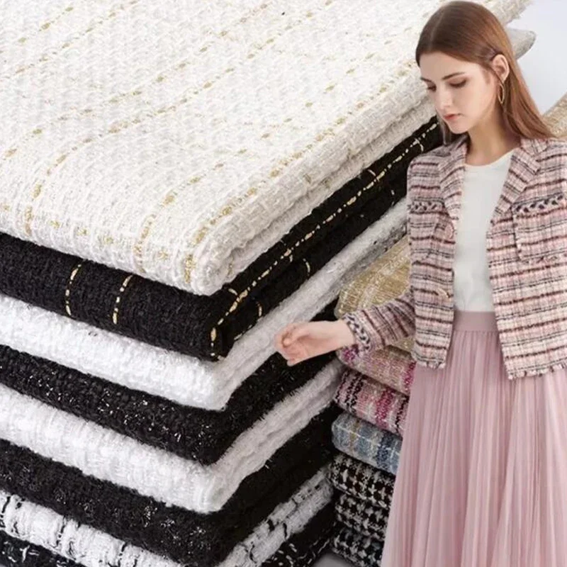 Sewing Tweed Fabric - Tela pequeña de seda dorada de