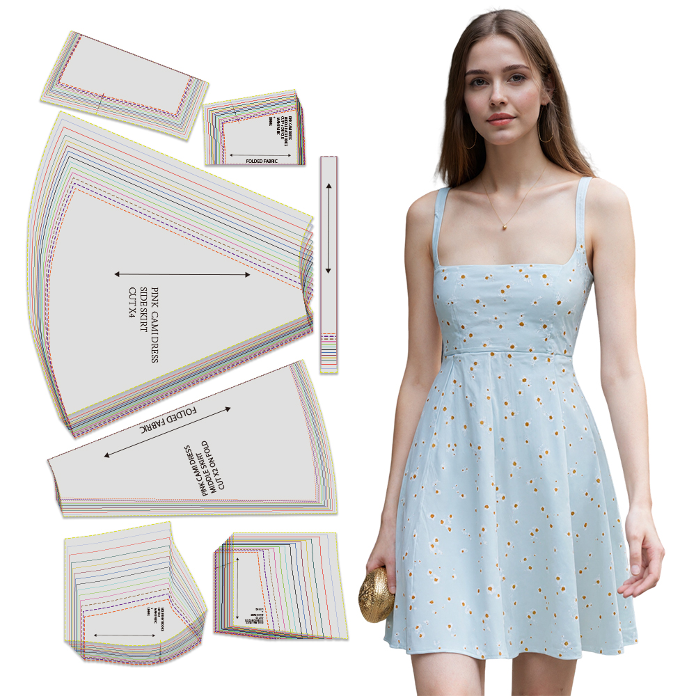 Textile Sewing Patterns - Patrones de costura para vestido floral