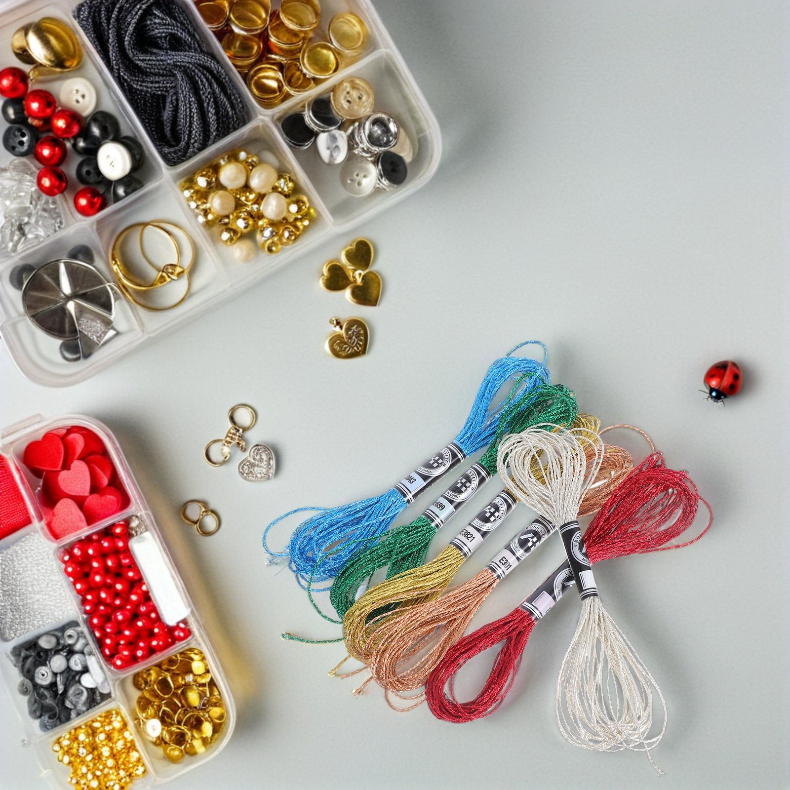 Embroidery Floss Thread - Hilo de bordado metálico brillante, hilo