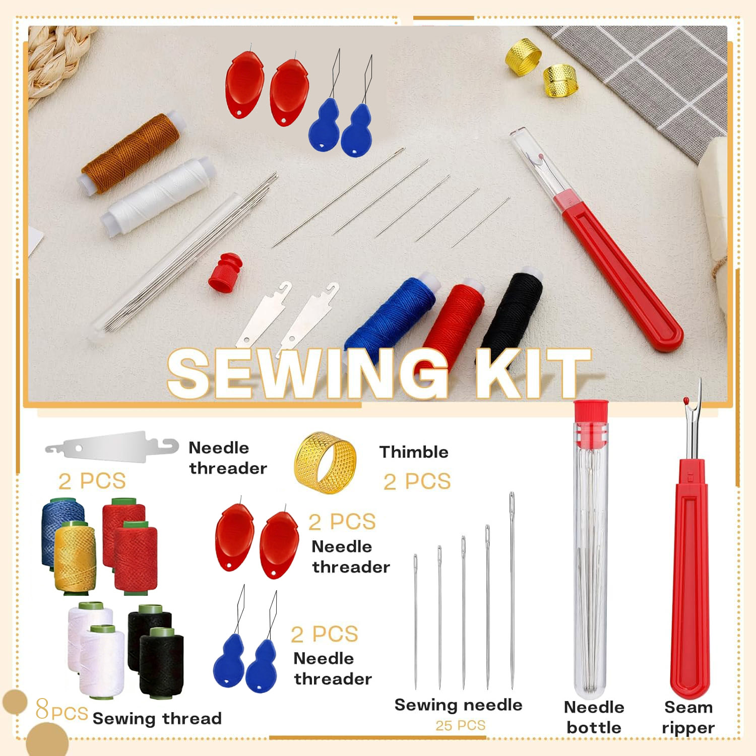 Sewing Kit - Kit de 43 Agujas de Coser