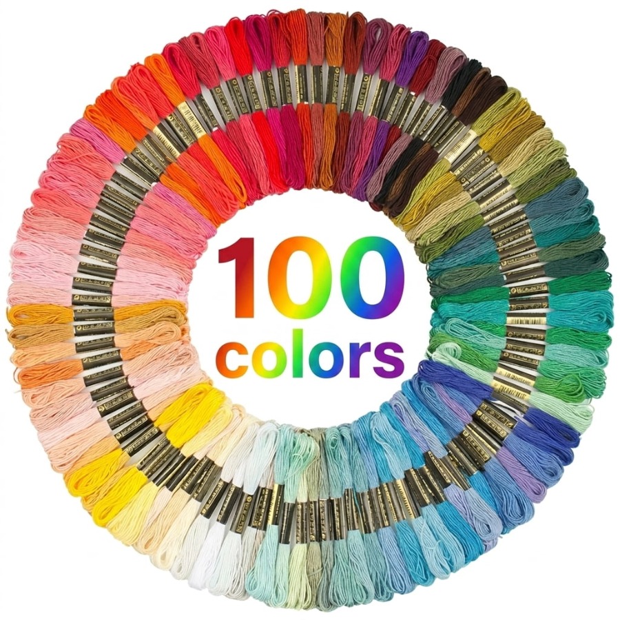 Embroidery Floss Thread - 100 Colores de Hilo de Algodón