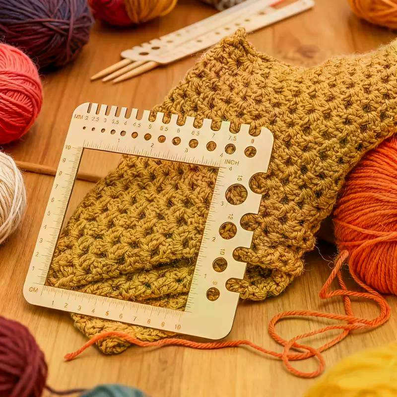 Embroidery Floss Thread - Regla cuadrada de madera para medir