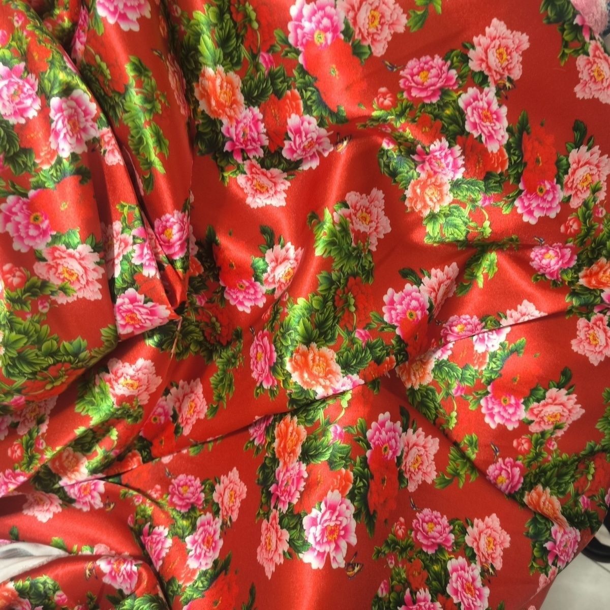 Textile For Sewing - Tela satinada de acetato con estampado