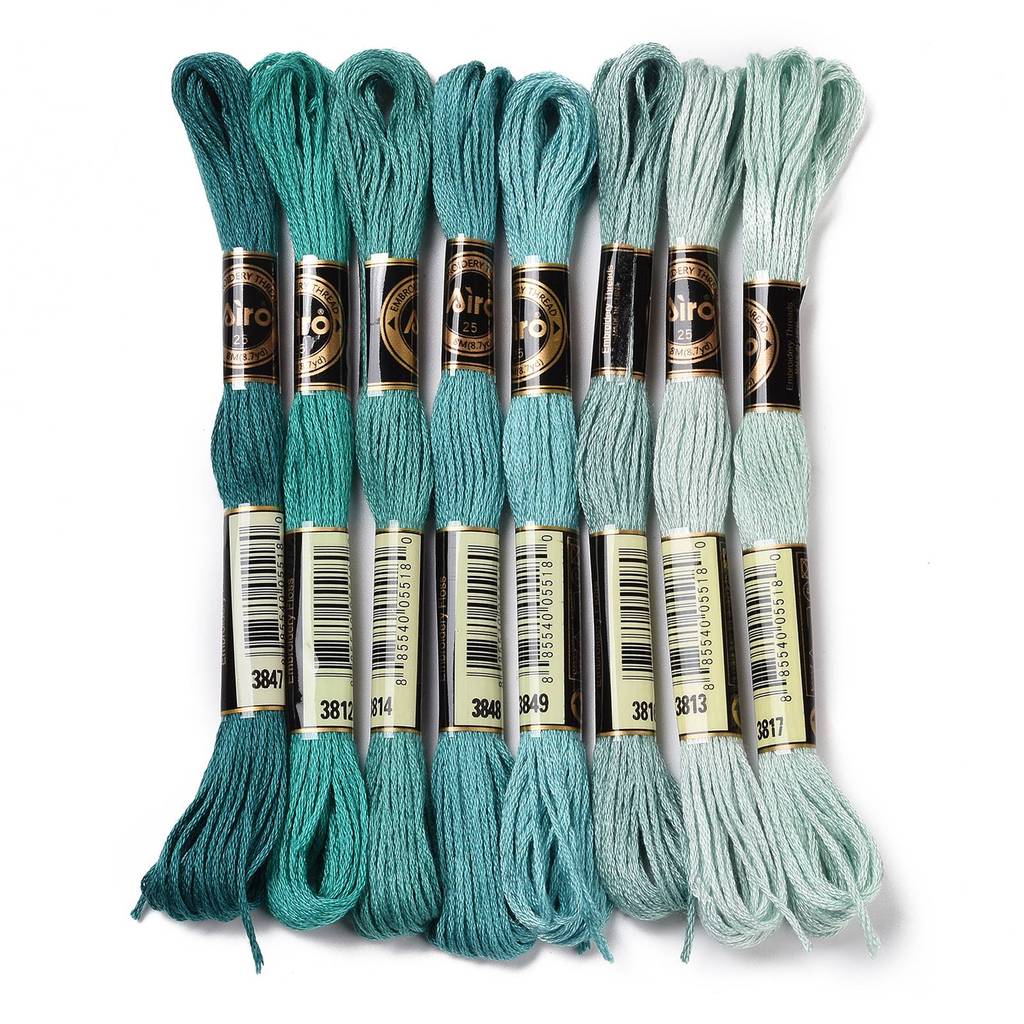 Embroidery Floss Thread - 1 Juego de 8 rollos de