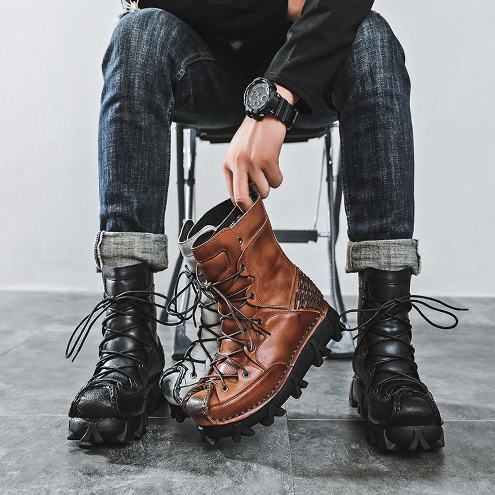 Botas de motocicleta de cuero  - Sewing Knit reseña y precio