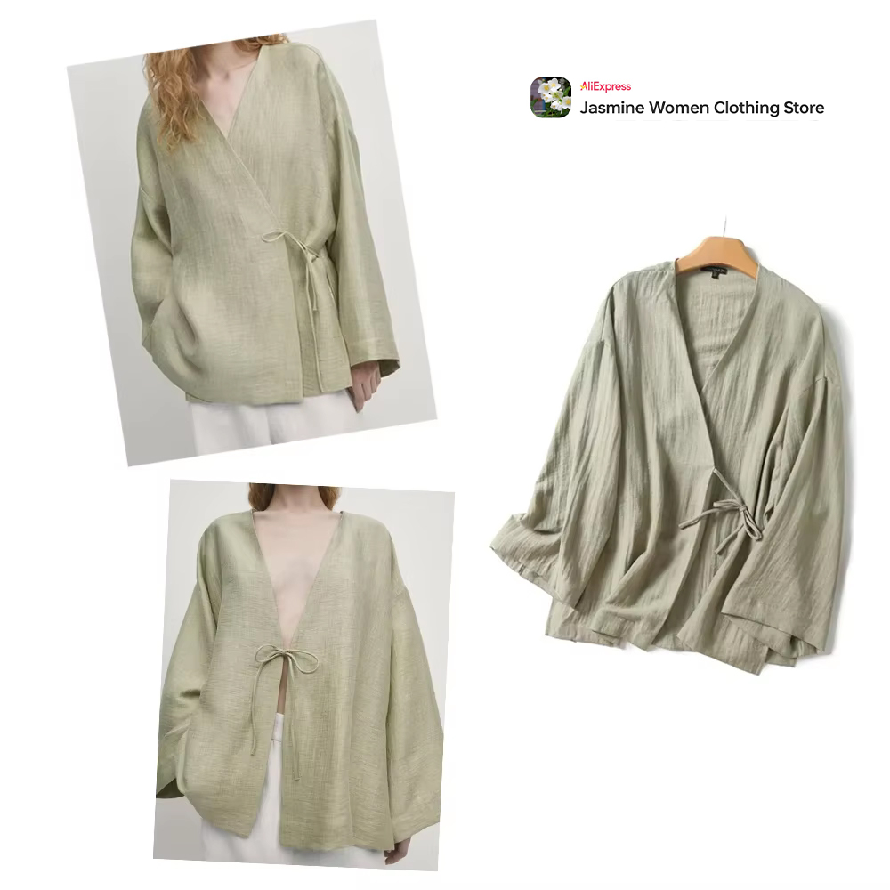 Cómoda blusa verde oliva con l - Sewing V reseña y precio
