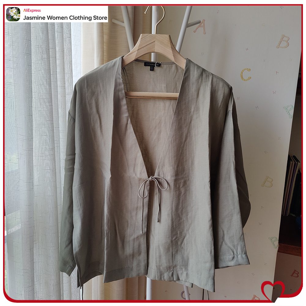 Cómoda blusa verde oliva con l - Sewing V reseña y precio