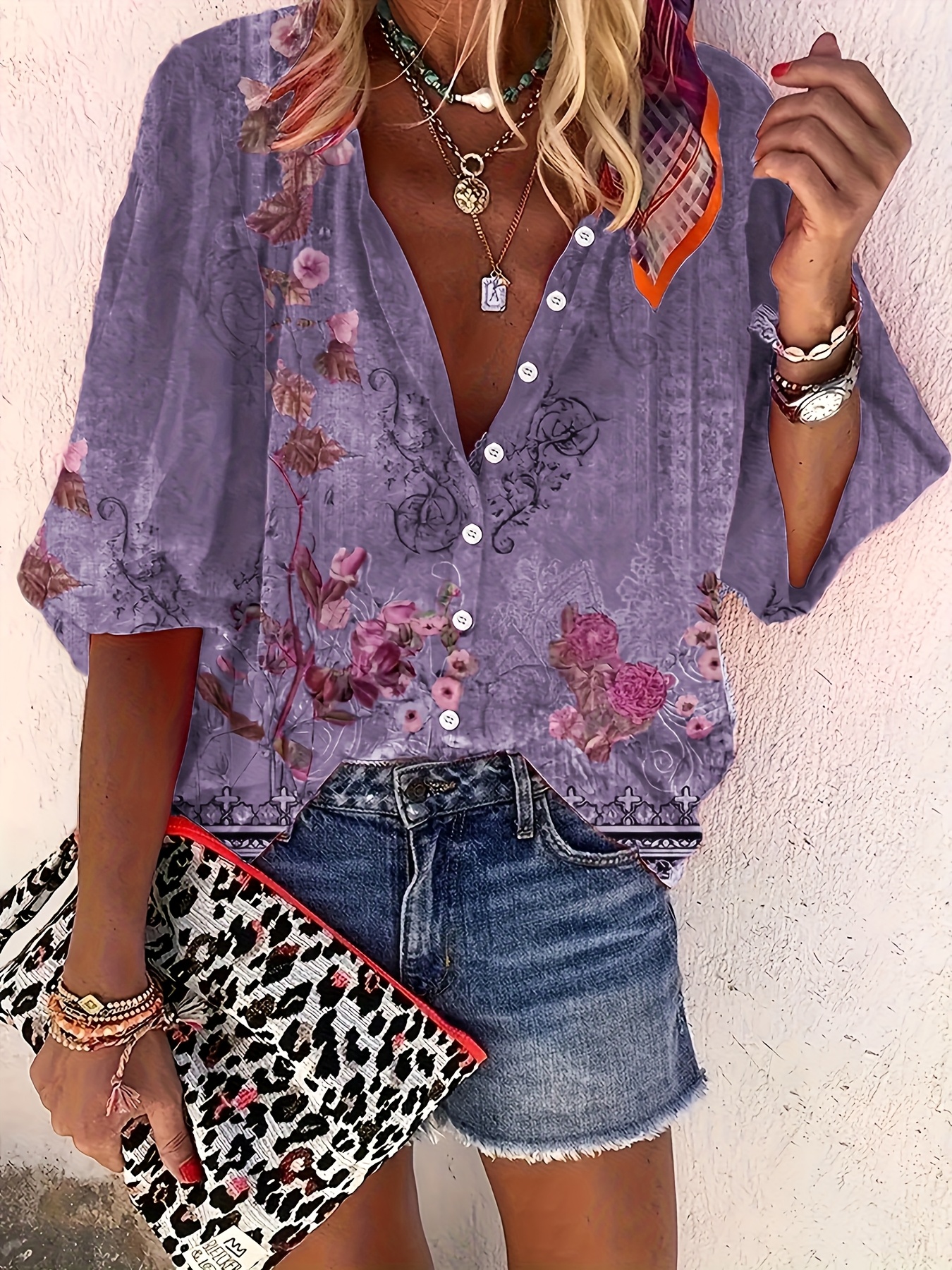 Camisa de mujer con estampado  - Sewing V reseña y precio