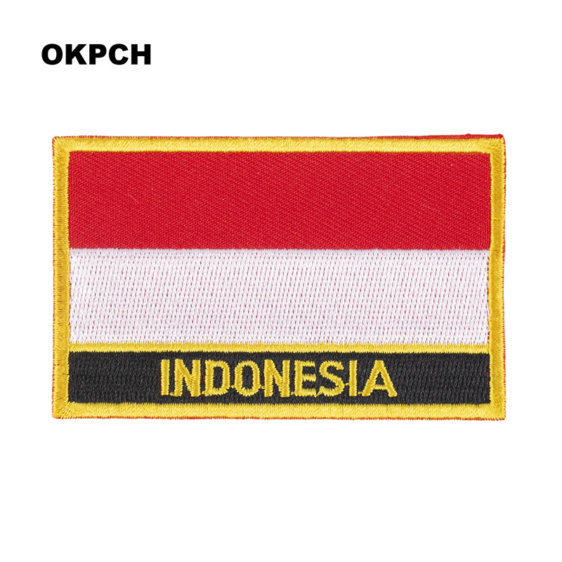 Parches bordados de bandera de - Sewing Indonesia reseña y precio