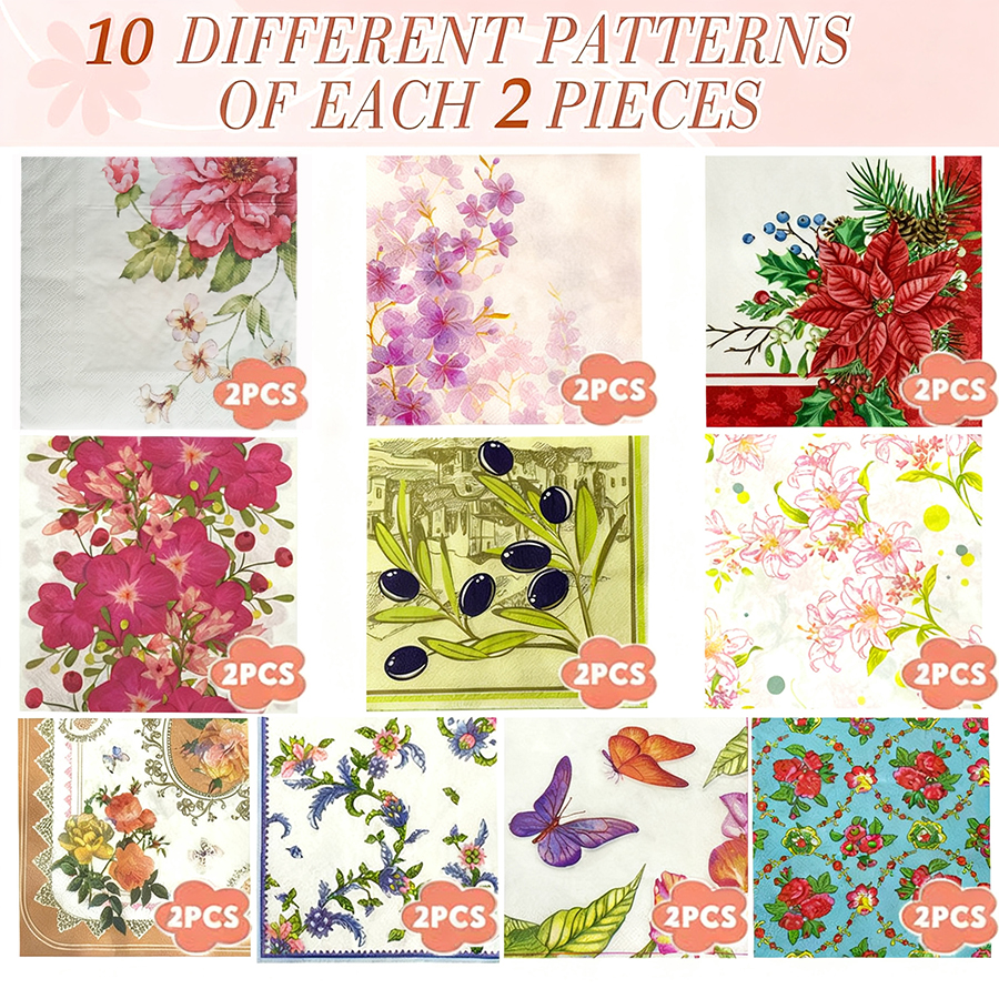 20 piezas de servilletas de pa - Pattern Tissue Paper reseña y precio