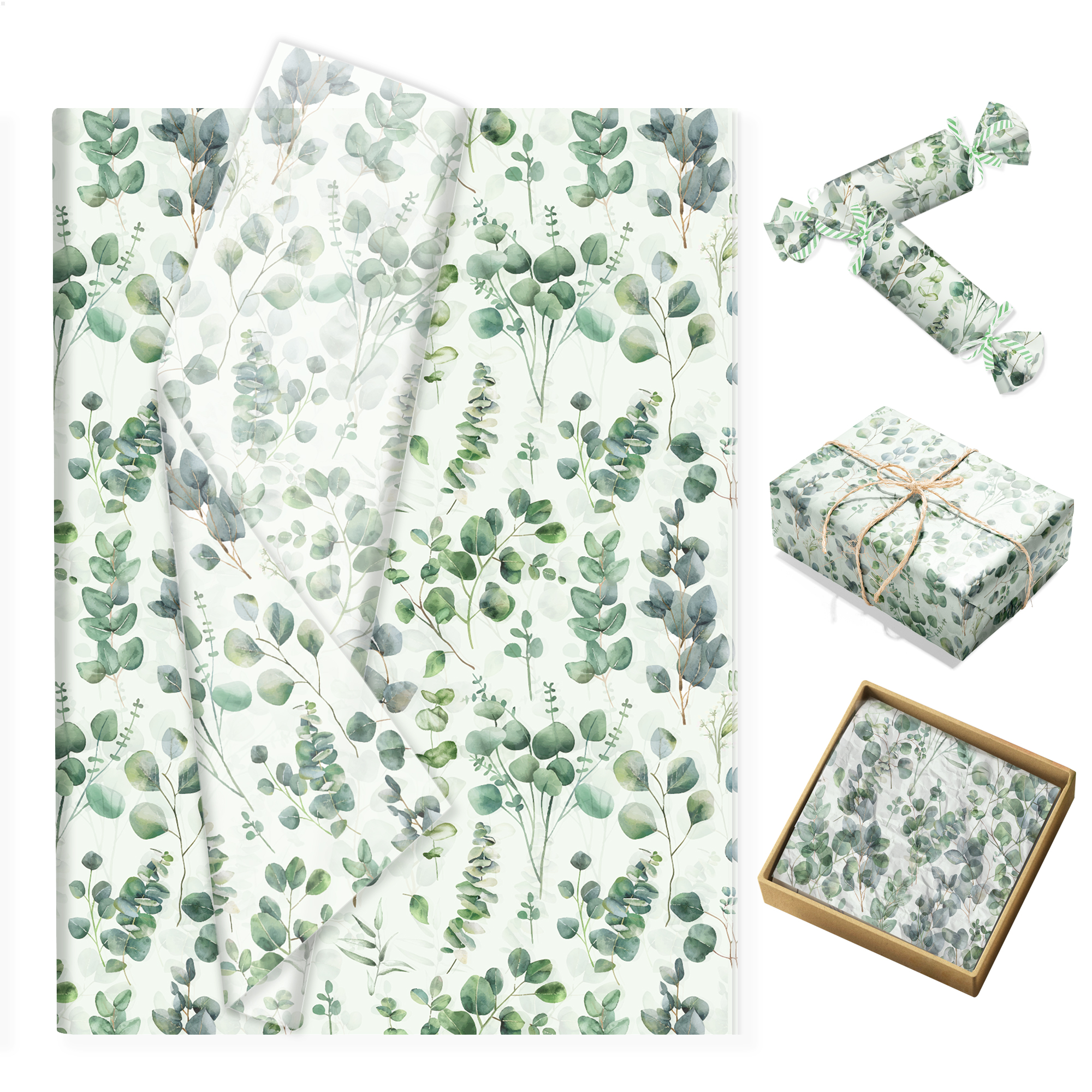Papel de Seda con Hojas de Euc - Pattern Tissue Paper reseña y precio