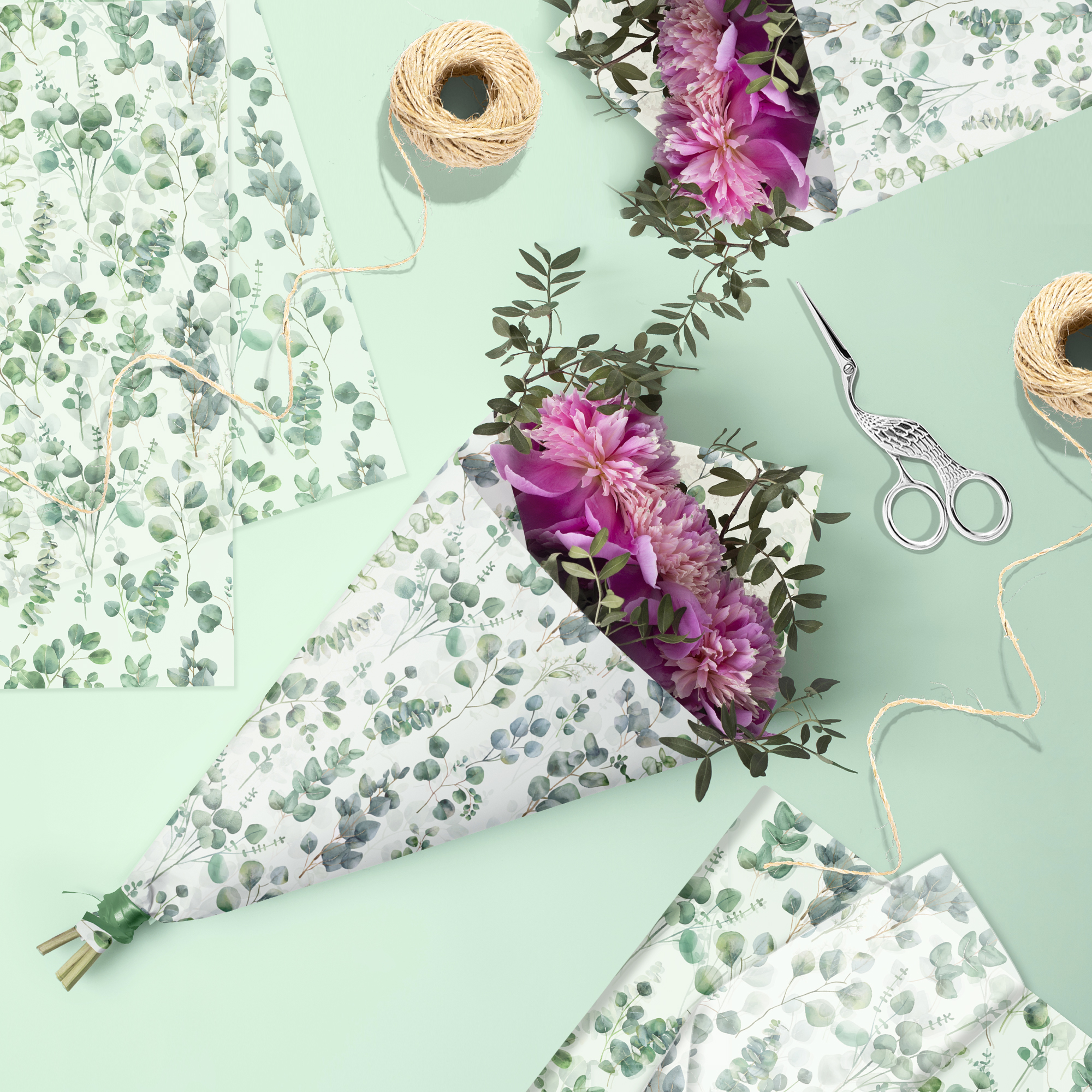 Papel de Seda con Hojas de Euc - Pattern Tissue Paper reseña y precio