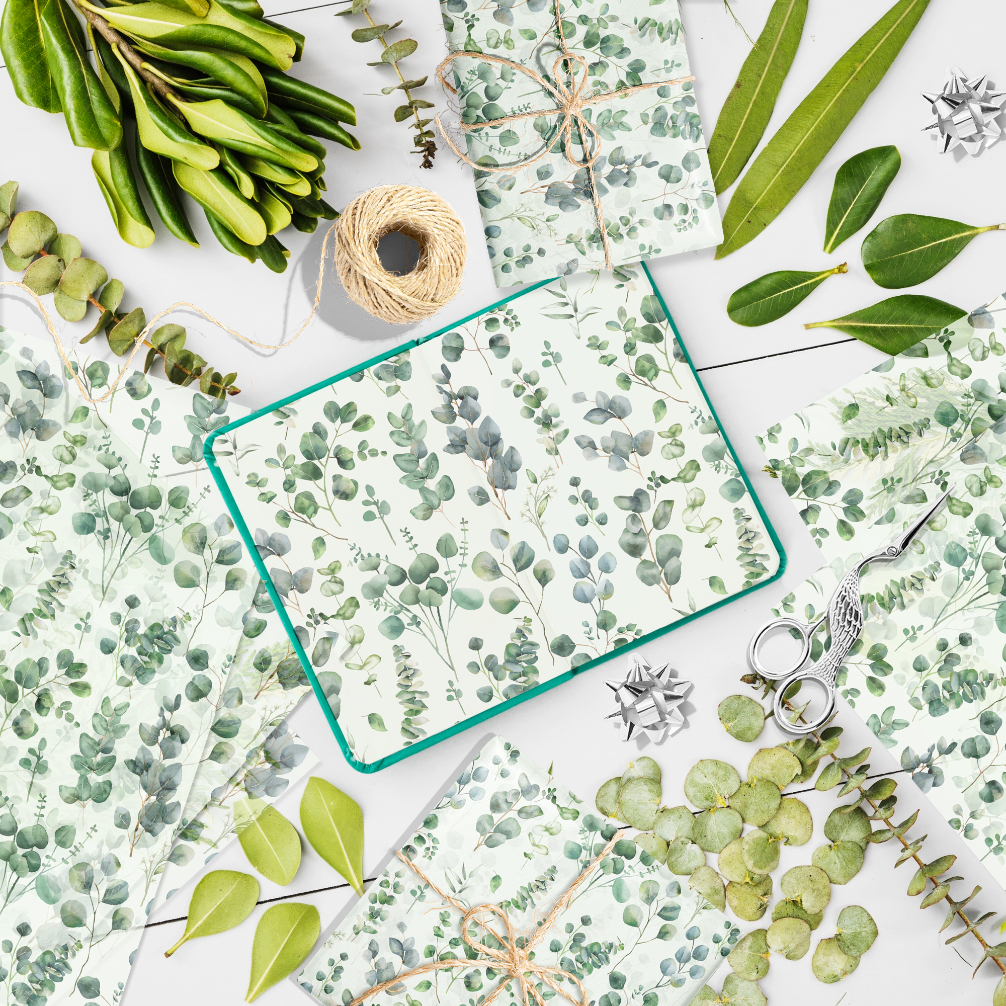 Papel de Seda con Hojas de Euc - Pattern Tissue Paper reseña y precio