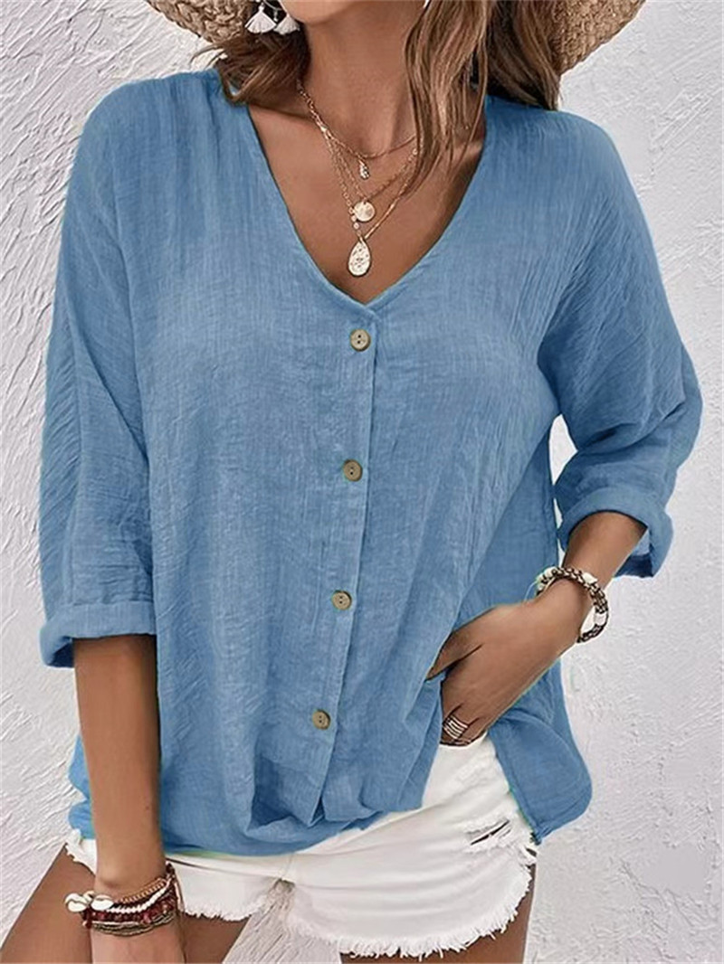 Blusa lisa con botones elegant - Sewing V reseña y precio