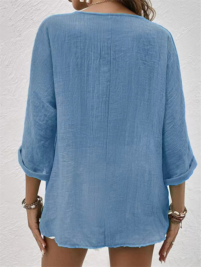 Blusa lisa con botones elegant - Sewing V reseña y precio