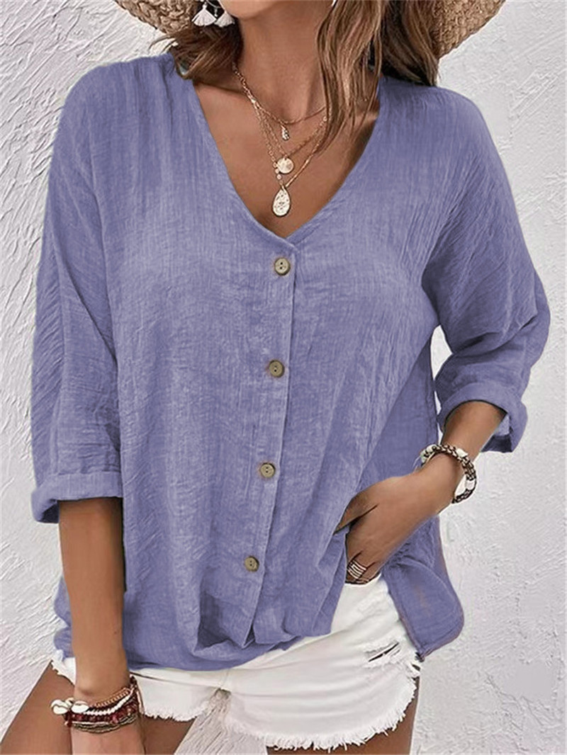 Blusa lisa con botones elegant - Sewing V reseña y precio