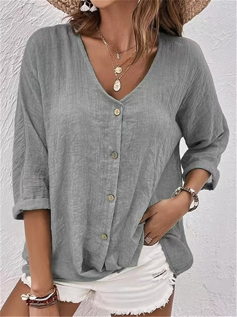 Blusa lisa con botones elegant - Sewing V reseña y precio