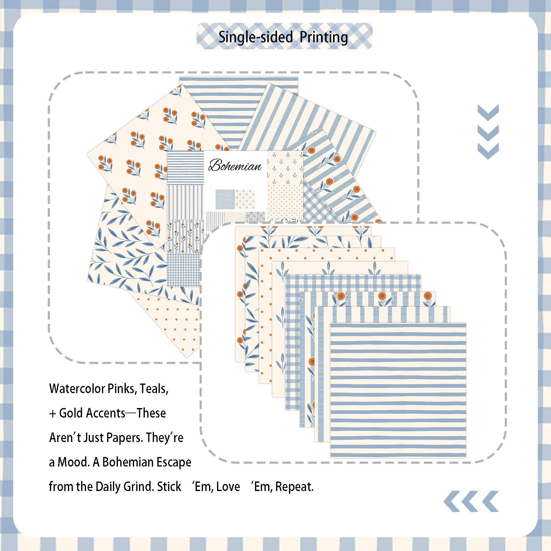 8 hojas de papeles para álbum  - Pattern Tissue Paper reseña y precio