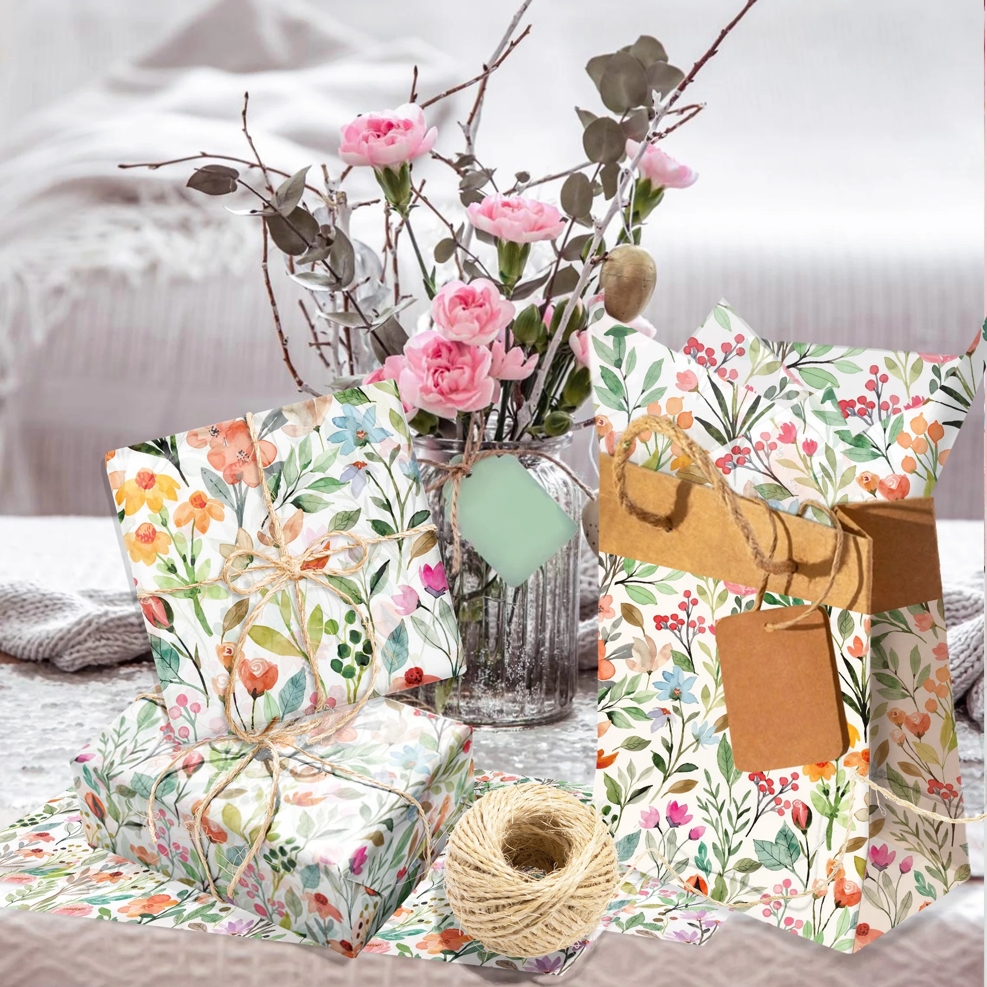 Papel de seda con diseño de fl - Pattern Tissue Paper reseña y precio