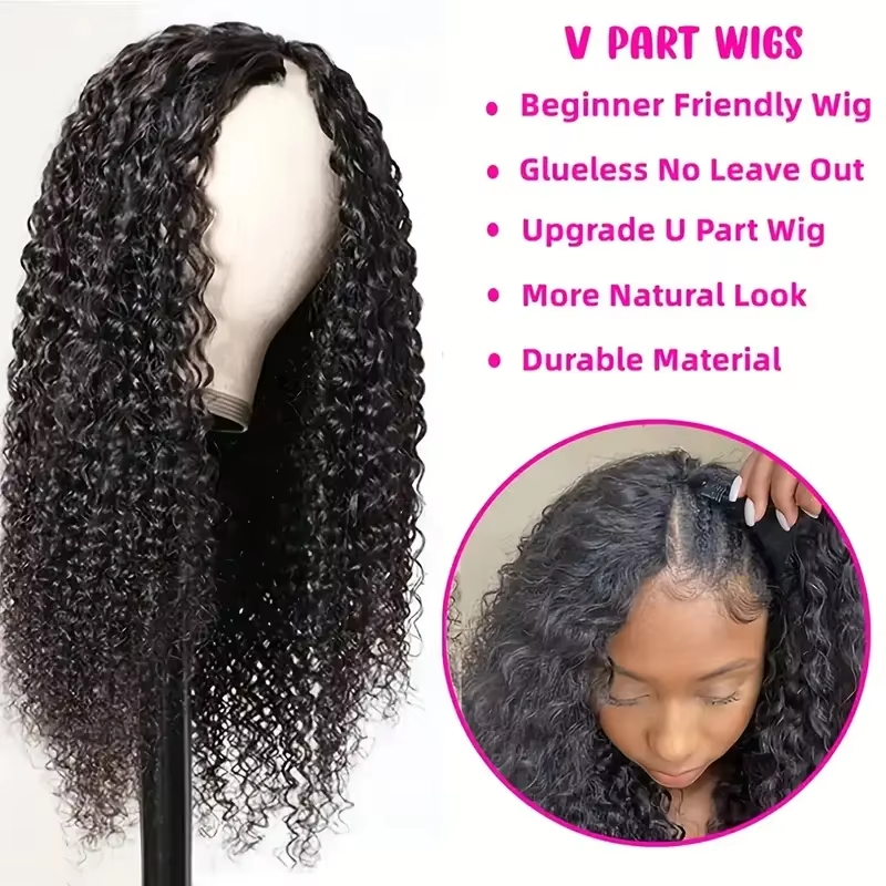 Peluca rizada en V de cabello  - Sewing V reseña y precio