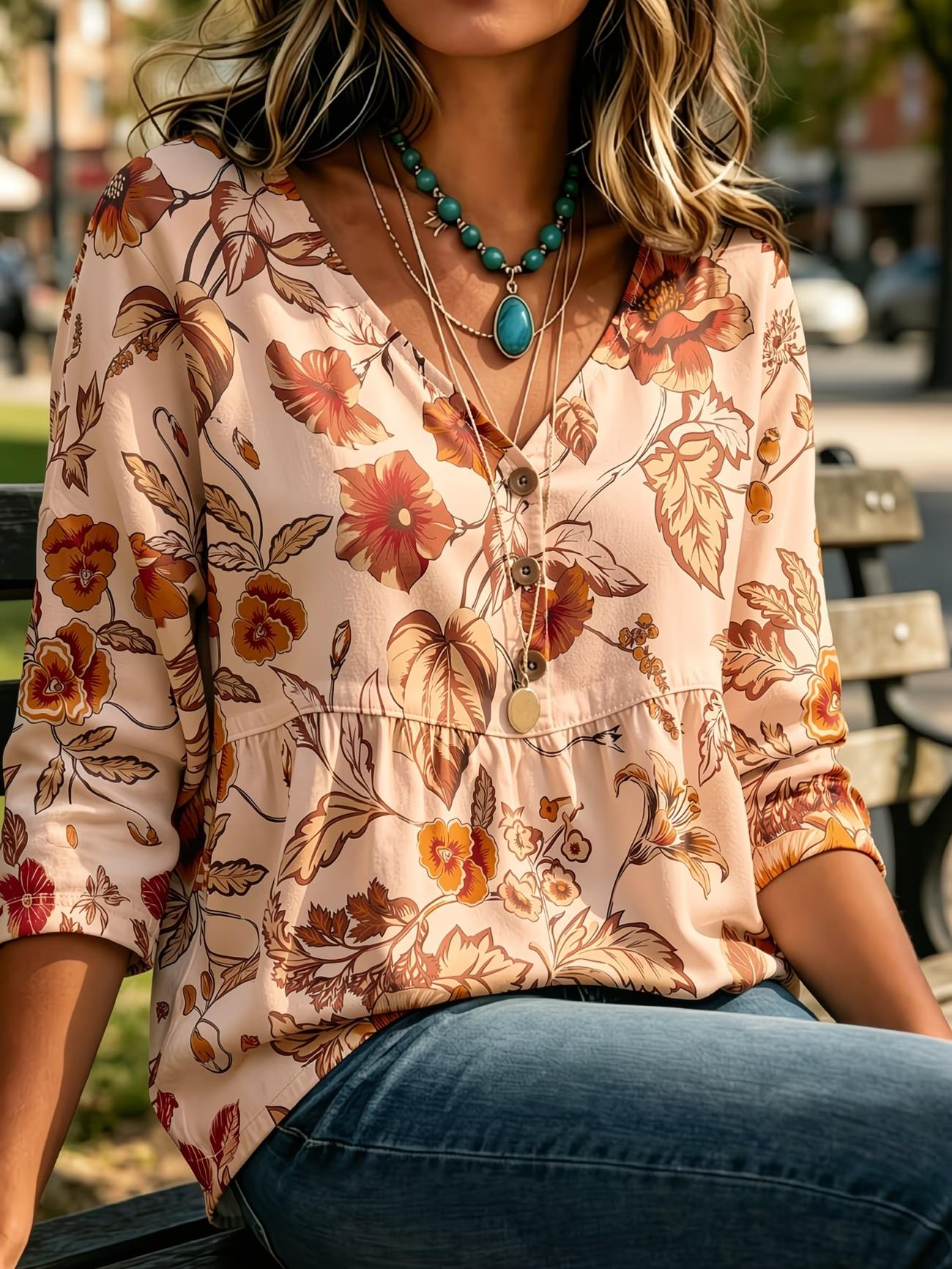 Blusa vintage boho de mujer co - Sewing V reseña y precio