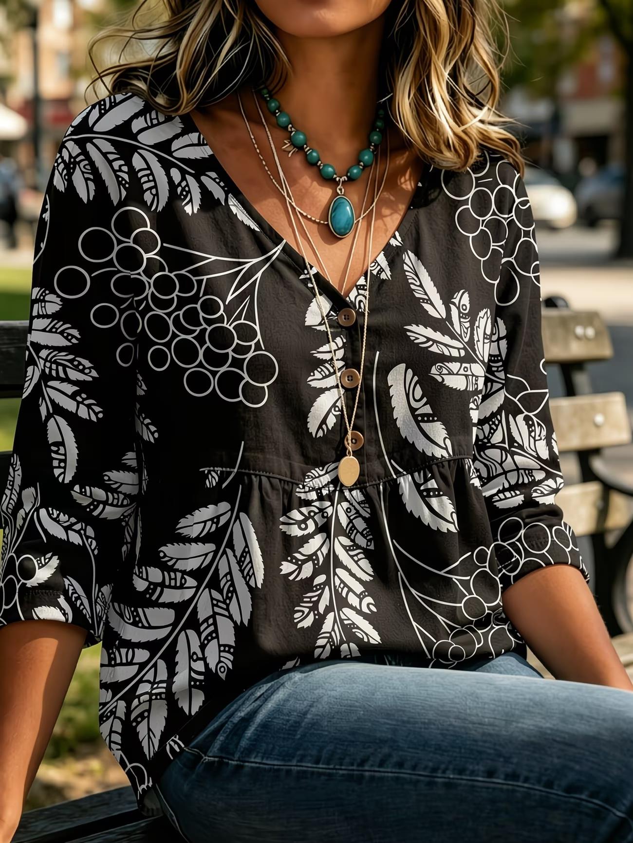 Blusa vintage boho de mujer co - Sewing V reseña y precio