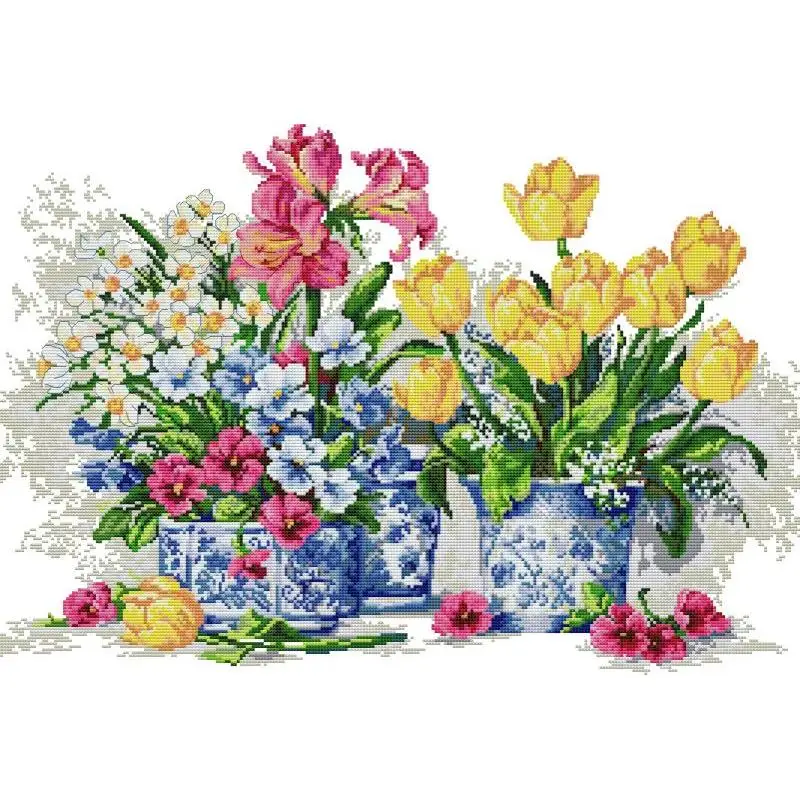 Flores en maceta NKF punto de  - Textile Sewing Patterns reseña y precio