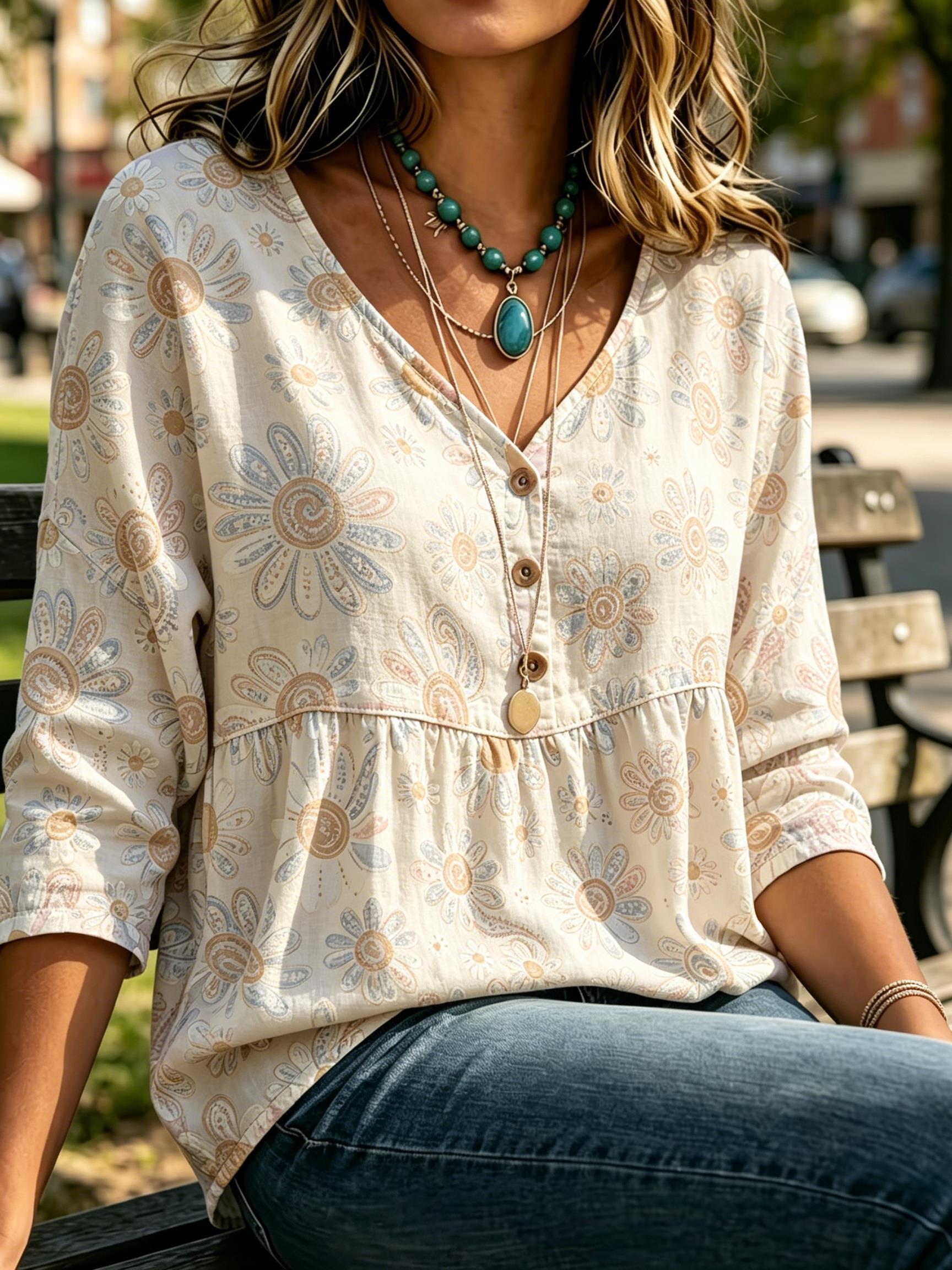 Blusa de Mujer con Estampado B - Sewing V reseña y precio