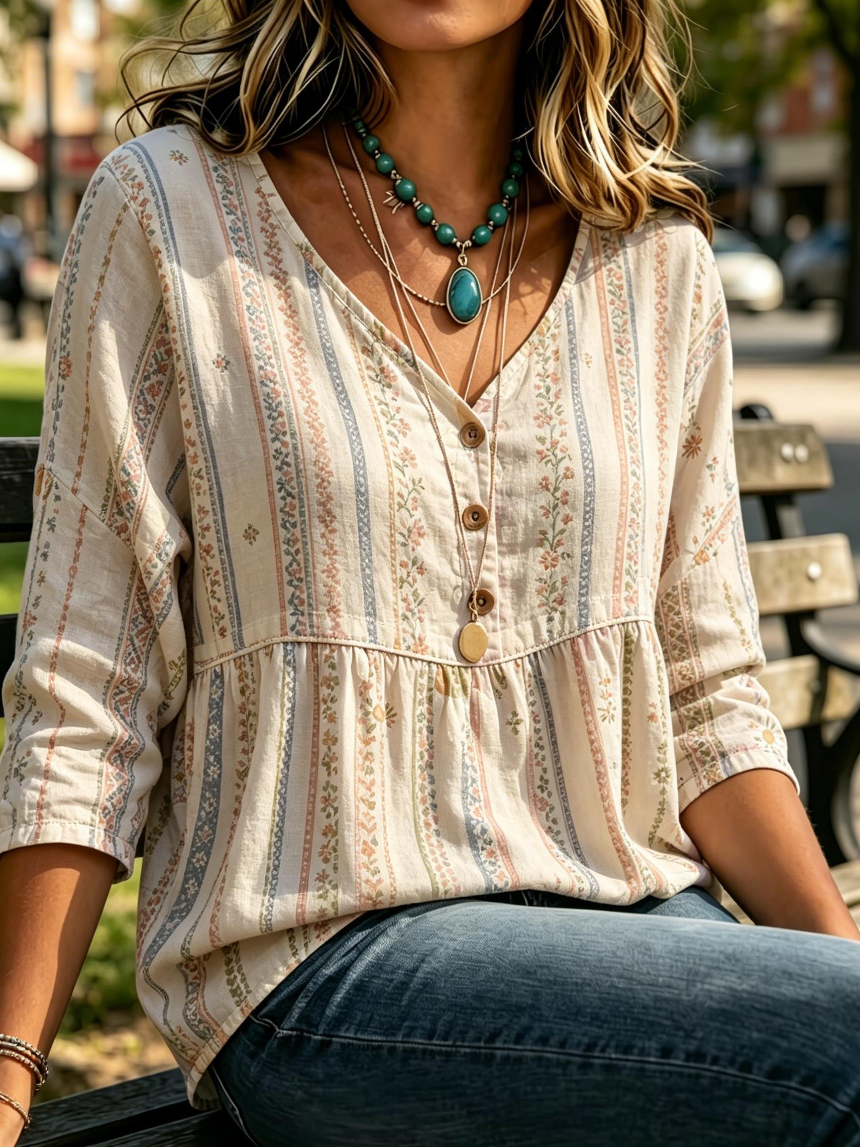 Blusa de Mujer con Estampado B - Sewing V reseña y precio